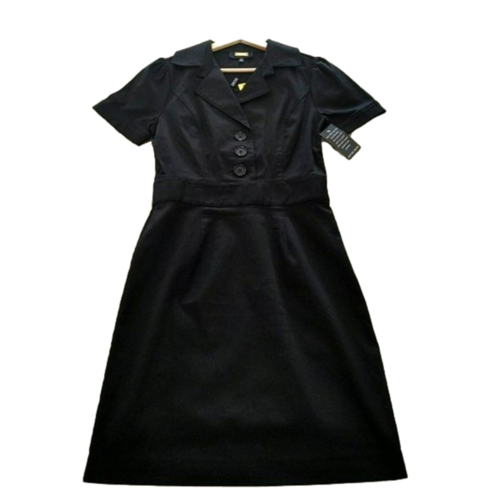 NWT Alexia Admor Women's Kayden Trench Sheath Dress in Black Size 6